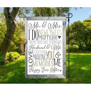 WEDDING Mr & Mrs Double Sided Married I Do 12 x 18 Garden Flag NEWLYWED Marriage